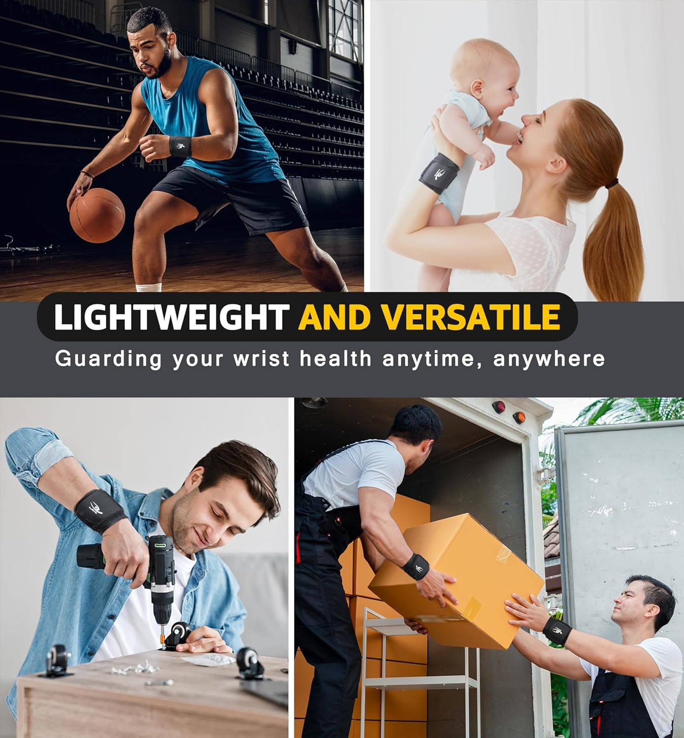 Wrist Compression Strap Wrist Brace Wrist Wraps for Fitness, Weight Lifting, Ten