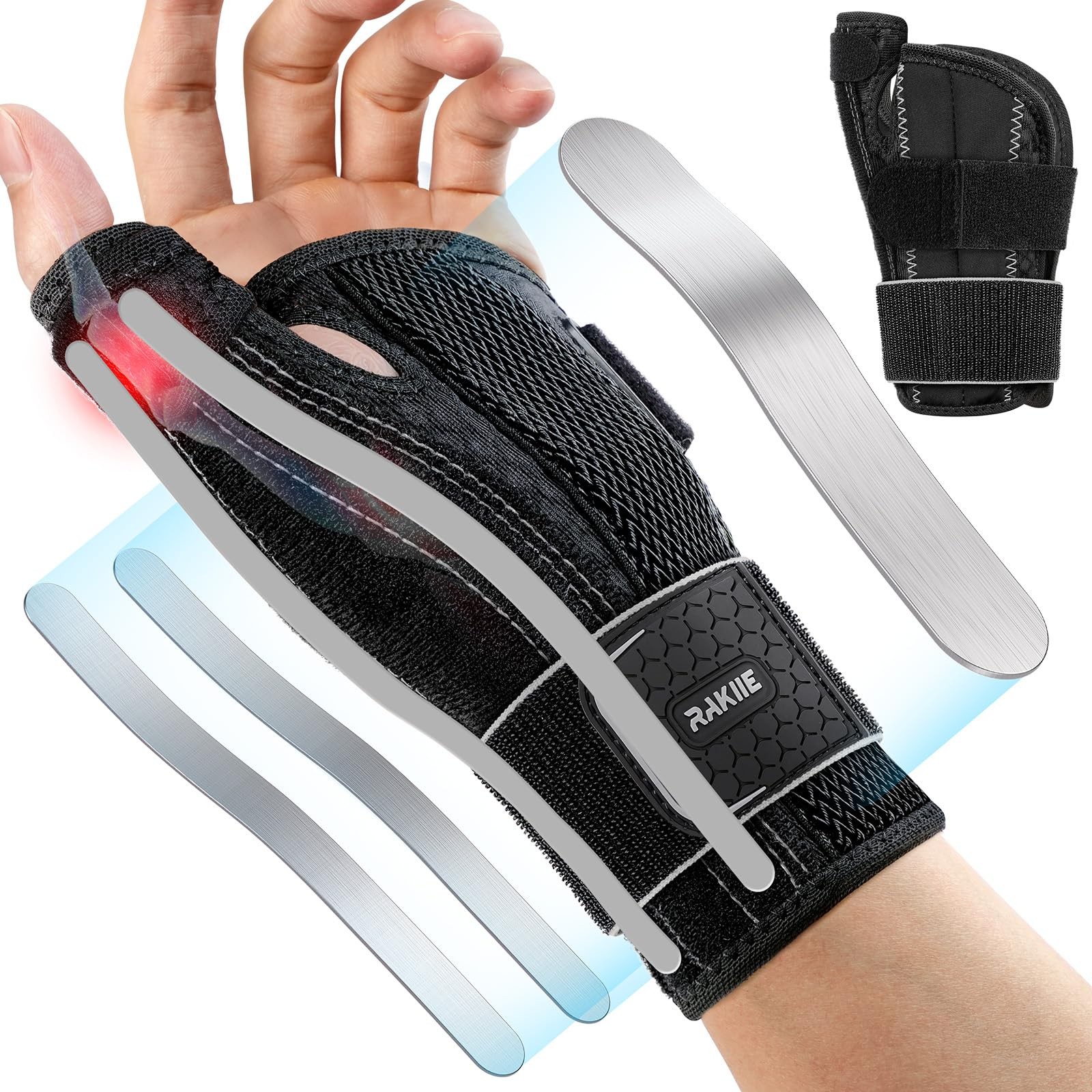 Carpal Tunnel Wrist Brace for Left Hand, Thumb Spica Splint for De Quervain’s…