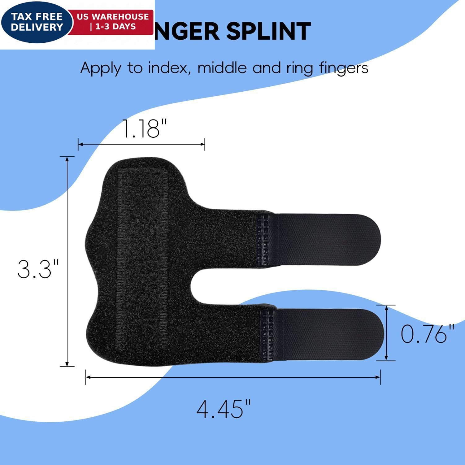 Bozenu Finger Splint, Universal Trigger Brace for One Size, Black
