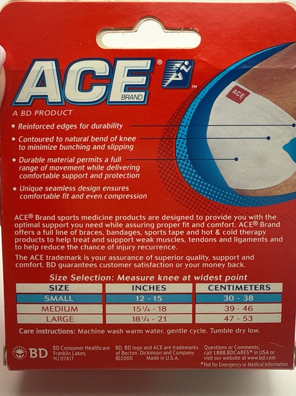 Vintage ACE Brand Knee Brace Support Small 12″-15″ Open Box Never Used