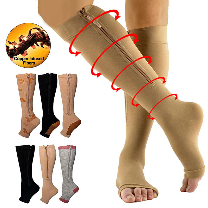 Plus Size Wide Calf Compression Socks for Swelling Pain Edema Medical 20-30 mmHg