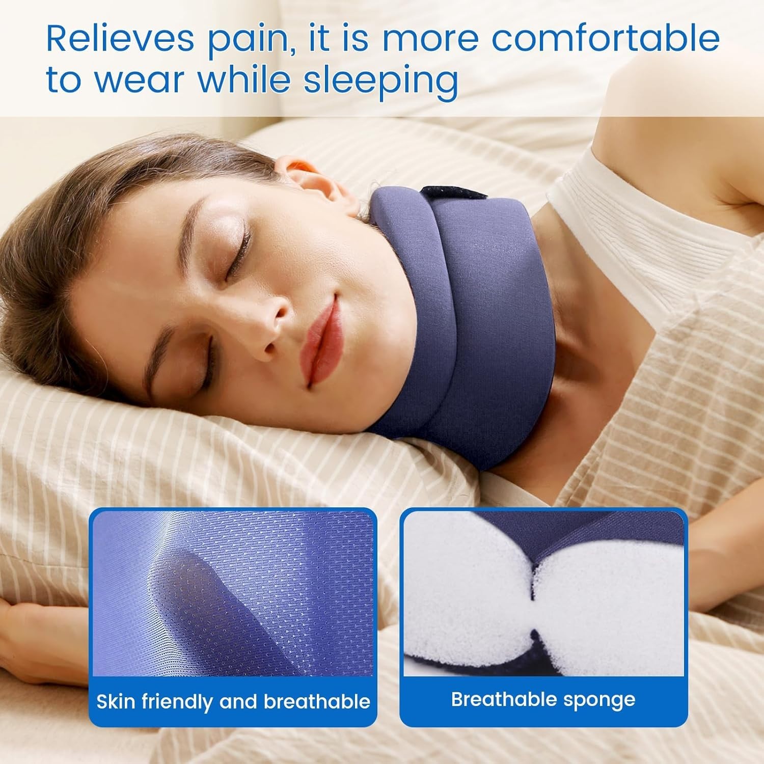 Adjustable Soft Cervical Collar for Neck Pain Relief & Sleep Apnea Support – …