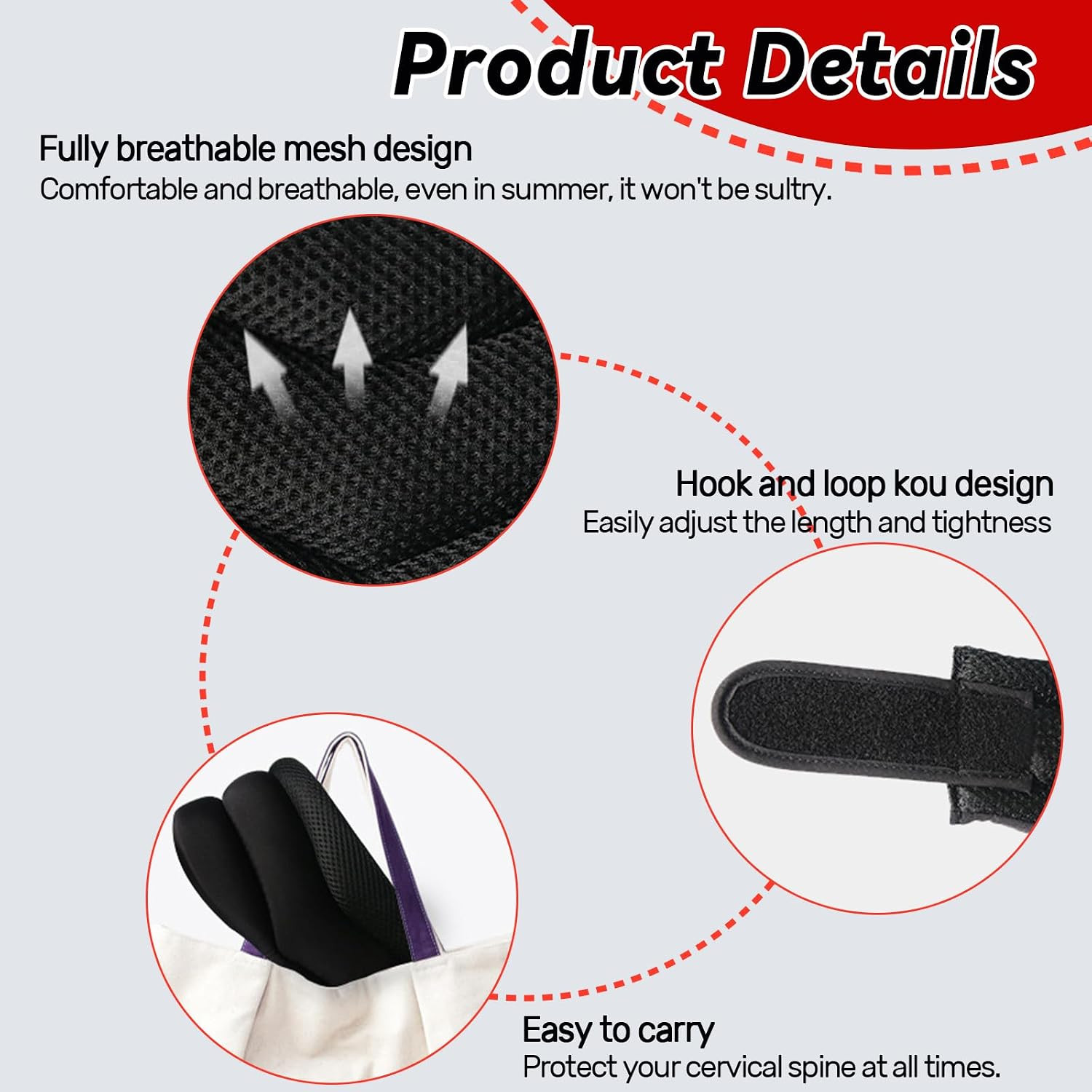 Neck Brace for Sleeping, Neck Brace, Neck Pain and Support, Adjustable Soft Foam
