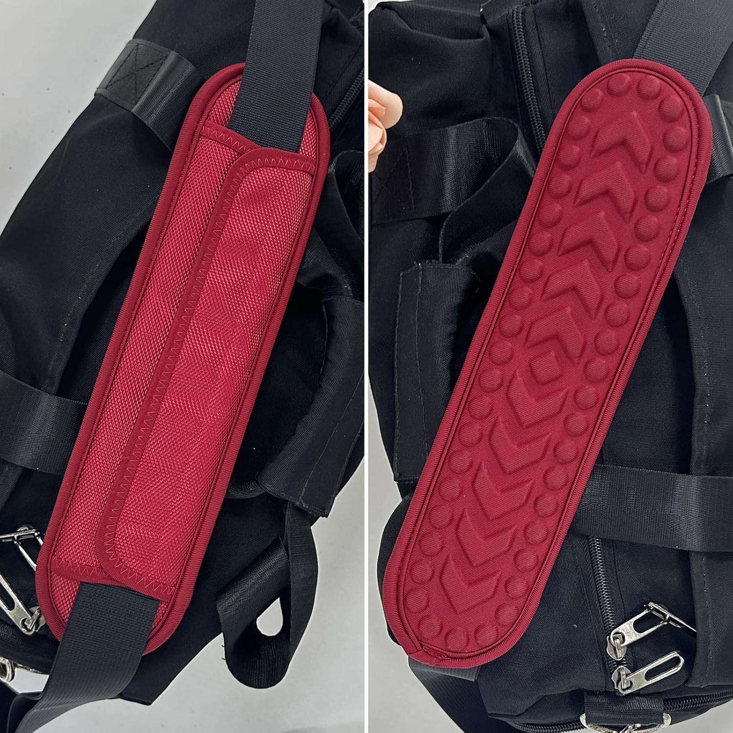 Durable & Lightweight 3D Shoulder Pads with Hook & Loop Fasteners – Red