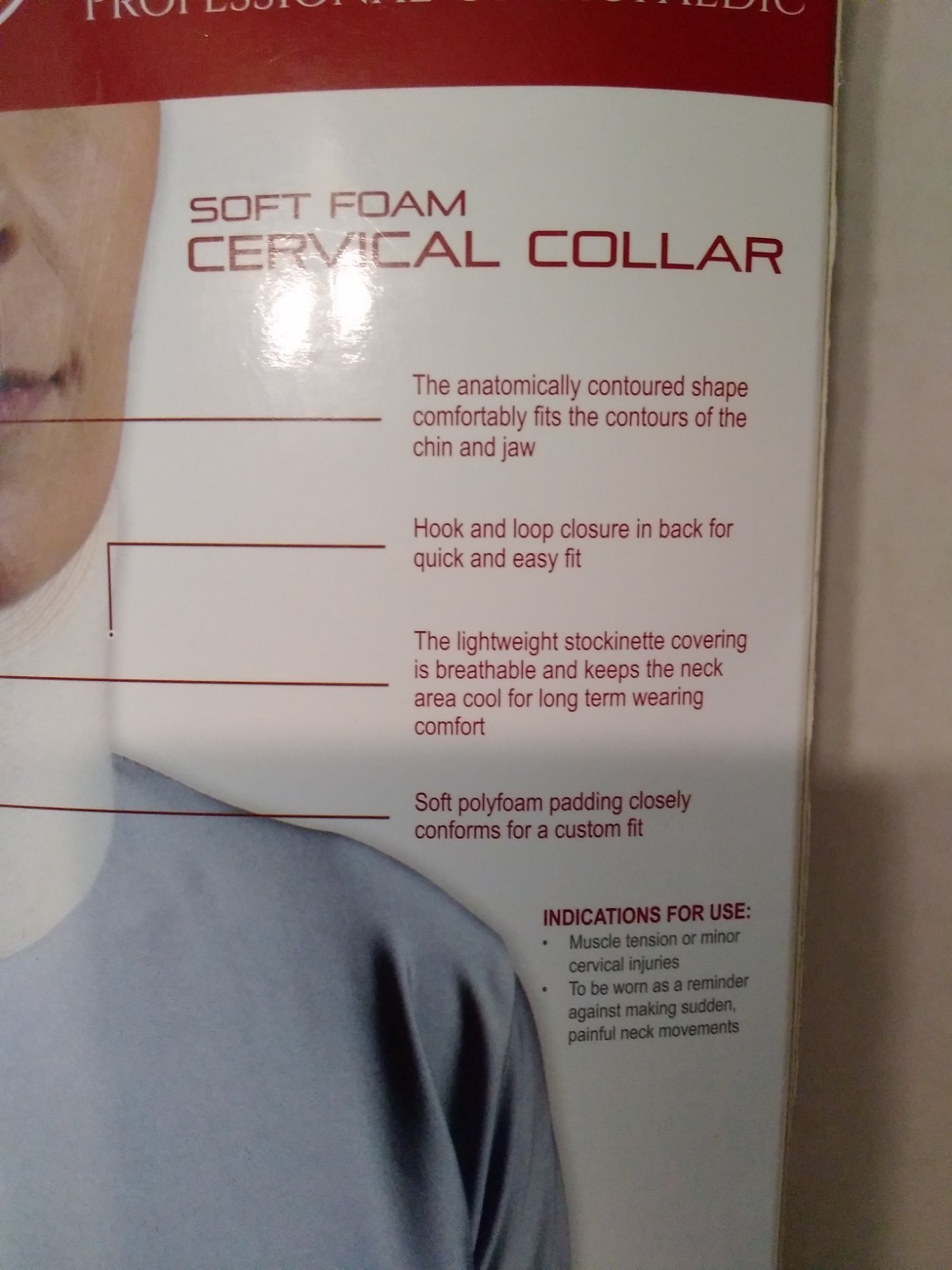 OTC Adjustable Cervical Collar 2394 Wide Universal Neck Support White Latex Free