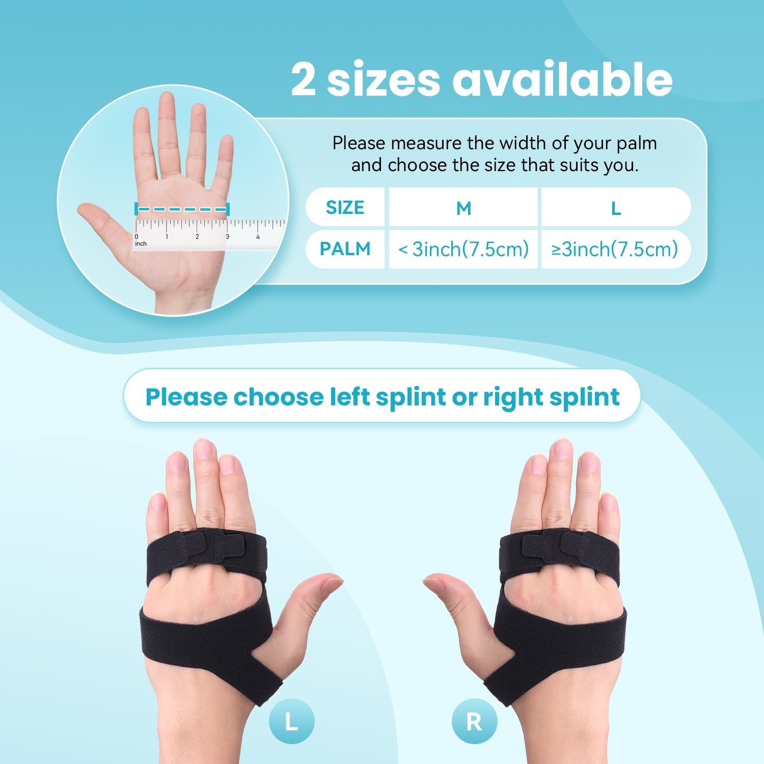 DrFinger Finger Ulnar Deviation Splint Brace Right S/M Metal Support Black