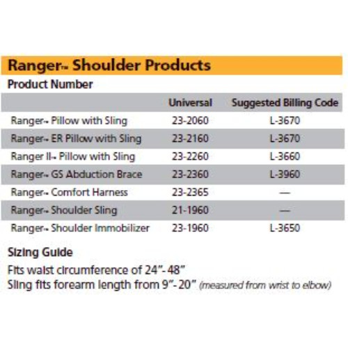 Corflex Ranger ER Shoulder Abduction Pillow w/ Sling Universal Post-Op Support
