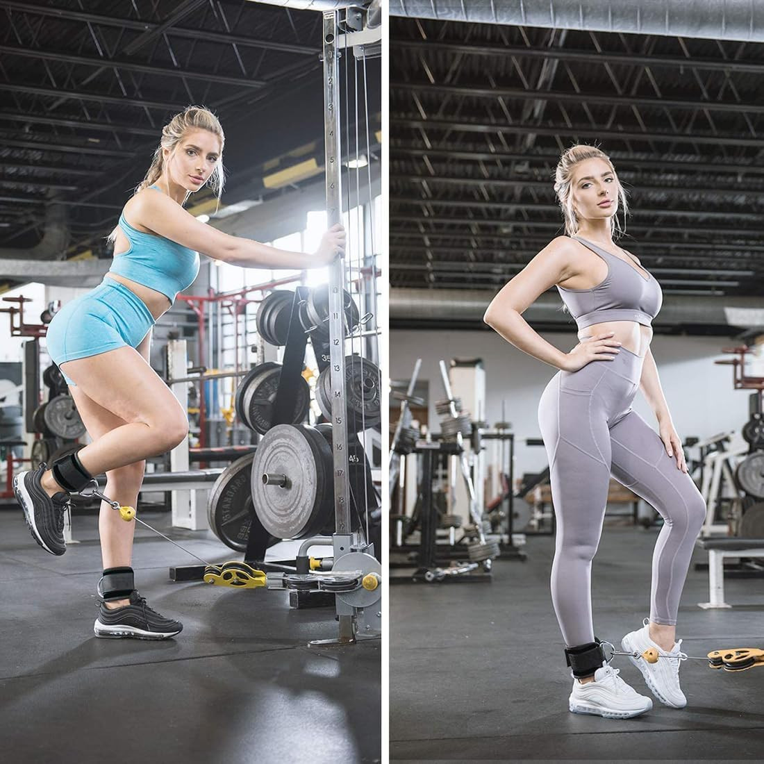 Correas de tobillo y bandas de resistencia ajustables para gym pierna gluteo