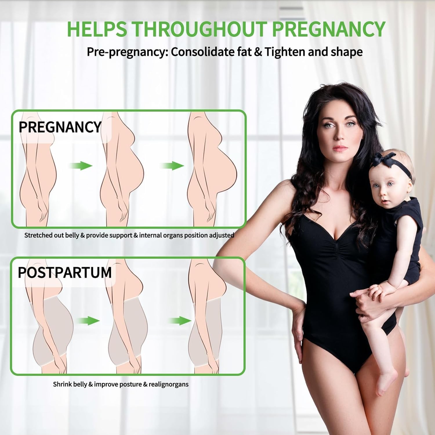 ZOLIQUEX XXX-Large 2 in 1 Postpartum Belly Band Wrap Beige, XXX-Large, Beige