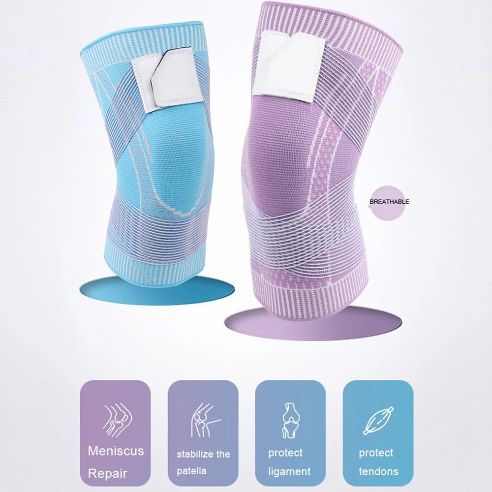 Sports Compression Knee Support Sleeve Elastic Kneepad Brace Silicone Pad 1 PCS