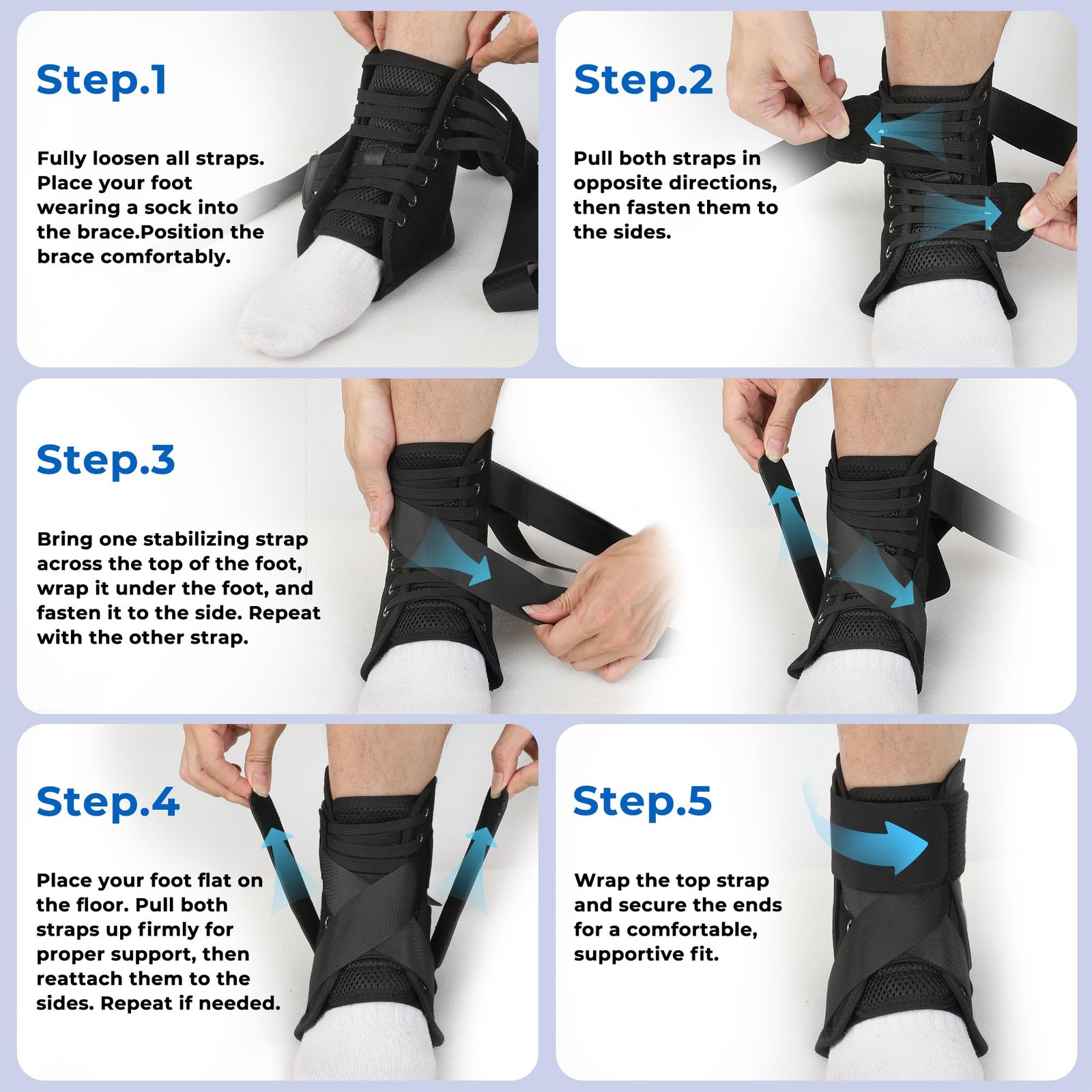 Ankle Brace for Men & , Adjustable Lace-Up Ankle for Sprained Ankle Recovery,…