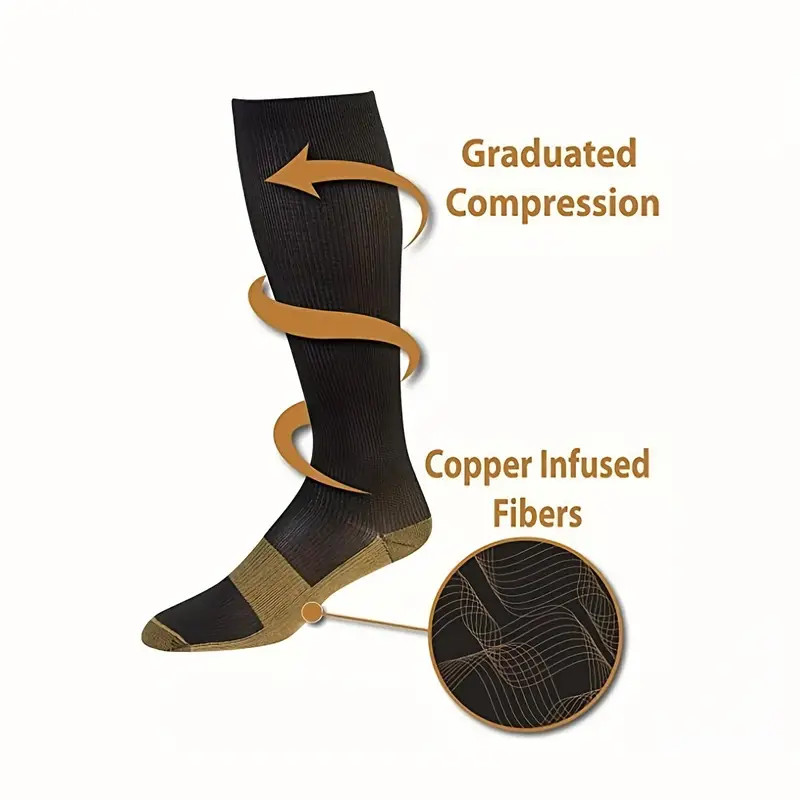 3×Compression Socks Stockings Womens Mens Knee High Medical 20-30 mmHG S/M – XXL