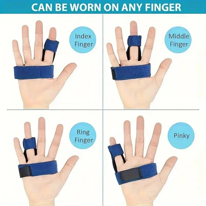 Finger Splint Adjustable Finger Support Brace With Fastening Strap For