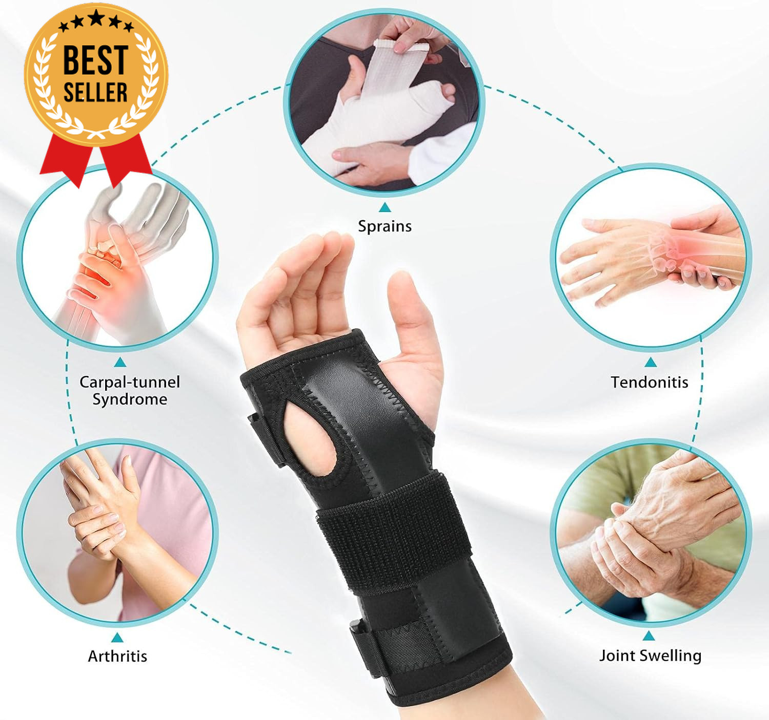 Wrist Brace Splint Carpal Tunnel Pain Relief Adjustable Compression for Hands