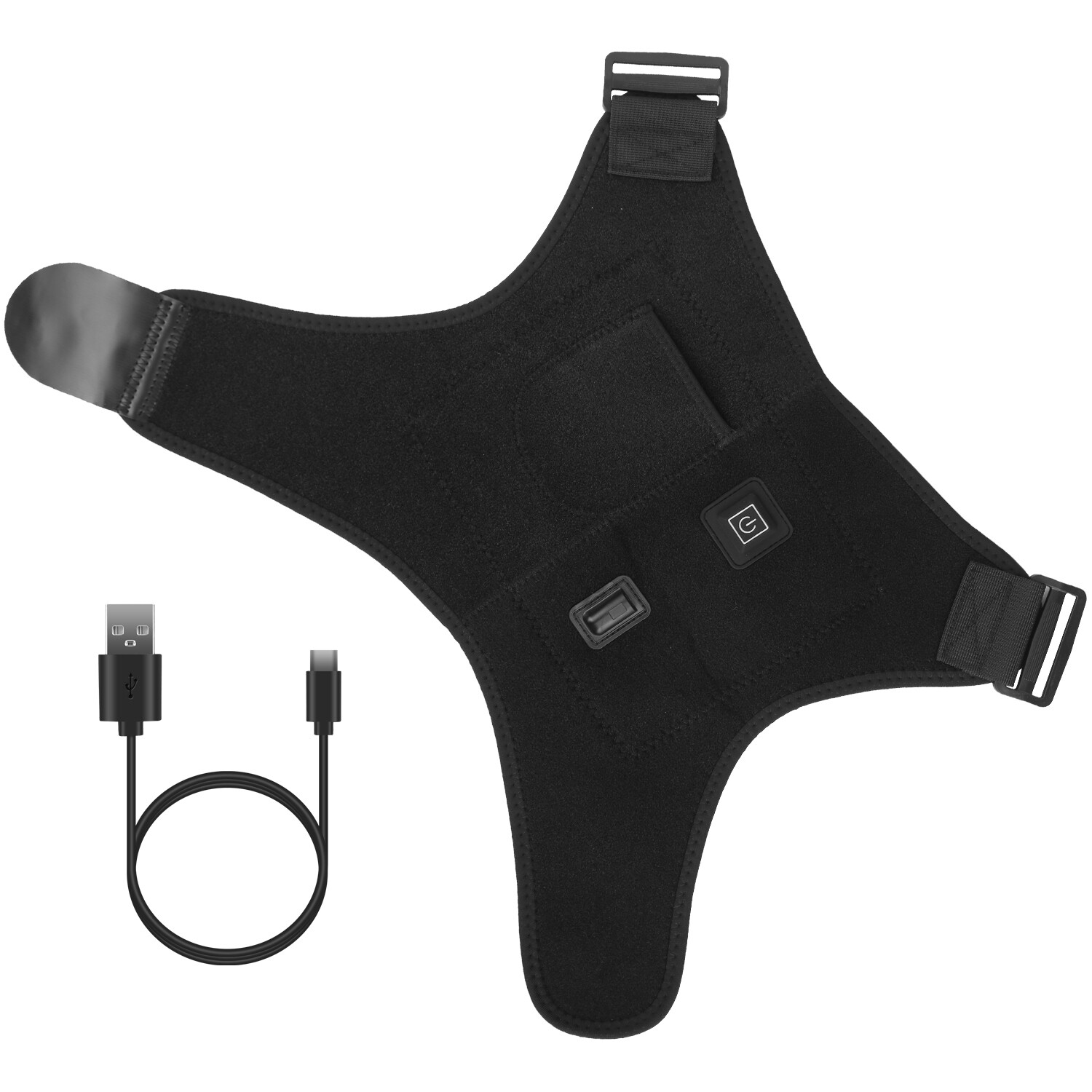 Adjustable Electric Heated Shoulder Joint Pad Wrap Brace Cold/Warm Therapy 3Mode