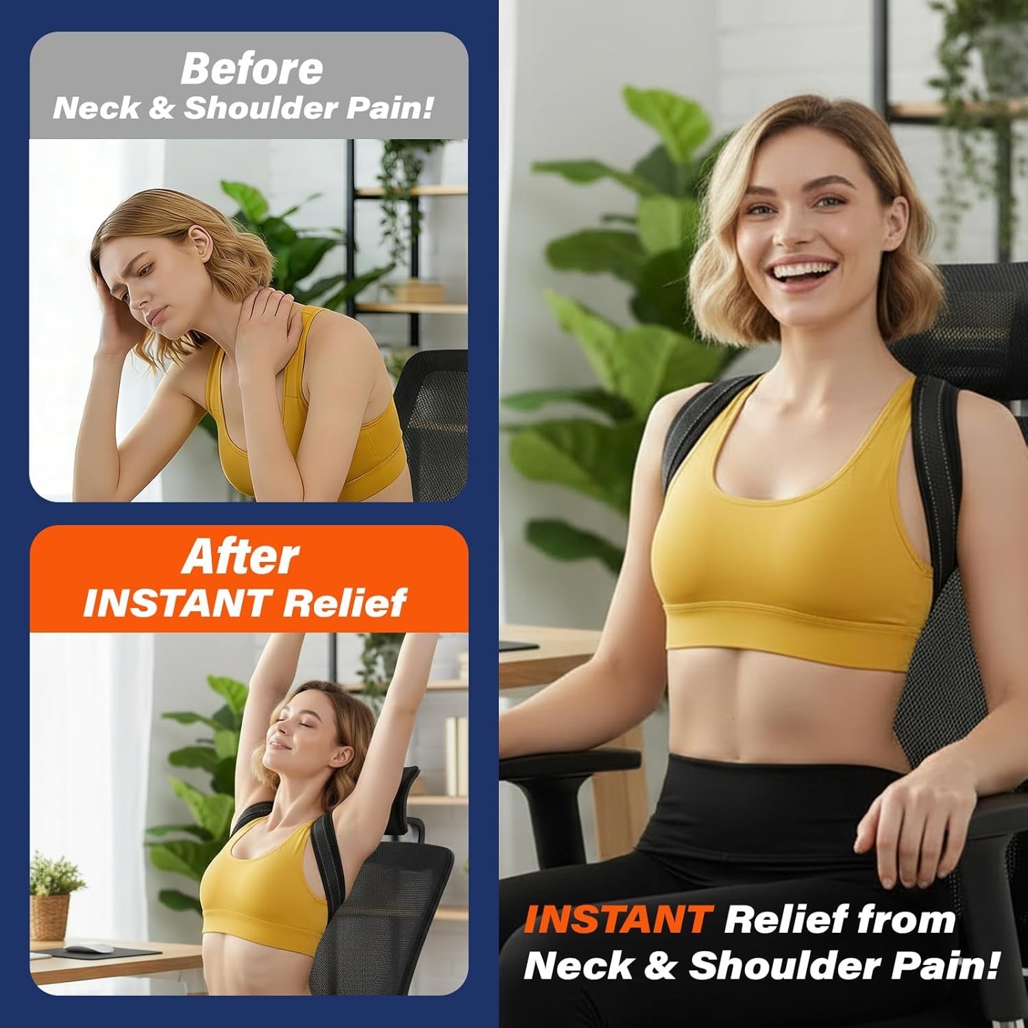 Soporte De Espalda Superior Ajustable Corrector De Postura Para Mujer y Hombres