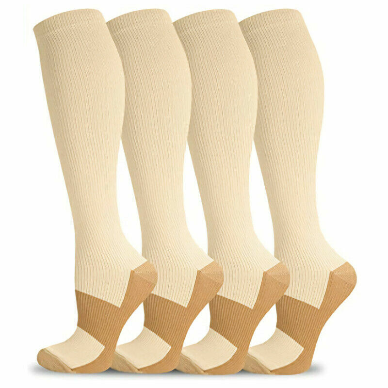 3pair Extra Wide Calf Compression Socks Women Men 20-32Mmhg Knee High plus Size