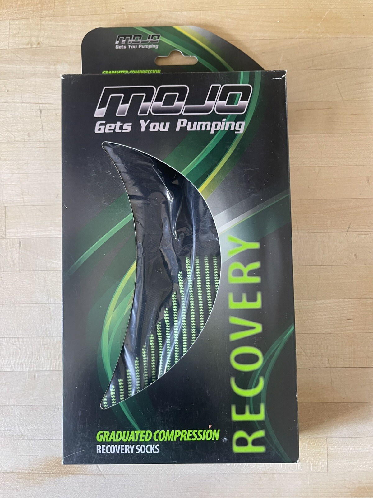 Mojo Full Lenght Compression Sleeves , Style 609 Black / Green Large