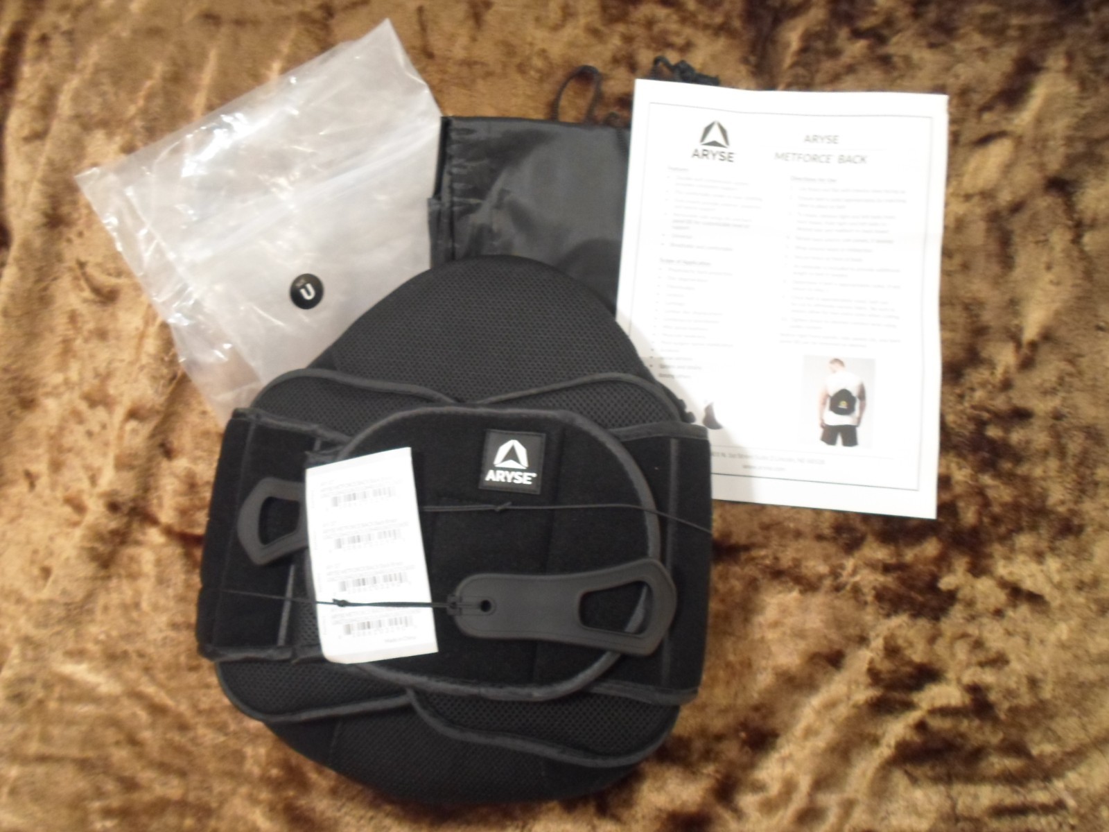 NEW Aryse Metaforce Back Brace Size Universal & Travel Bag