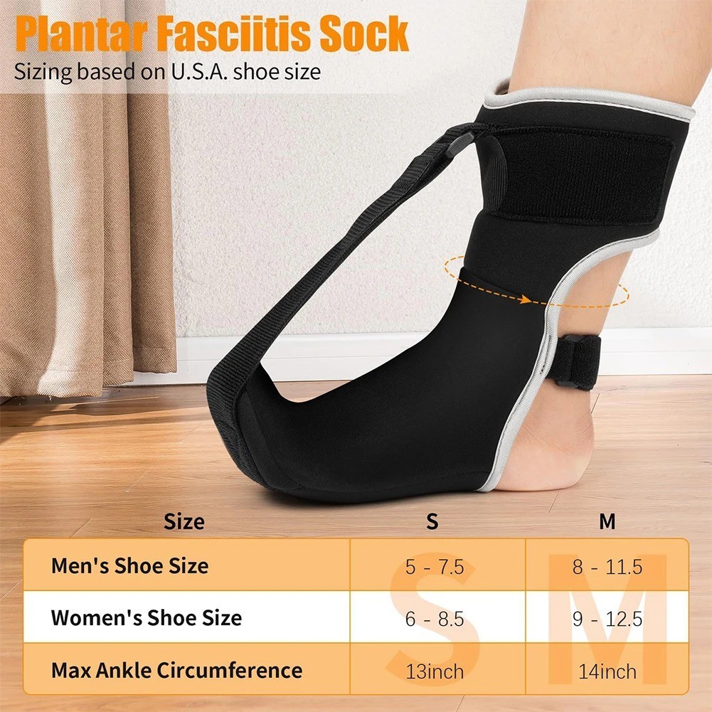 Plantar Fasciitis Night Splint Sock – Adjustable Planter Facetious Relief Brace