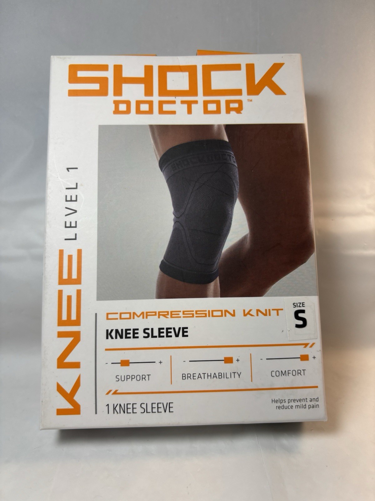 Shock Doctor Knee Compression Sleeve with Closed Patella Coverage Level 1 Small