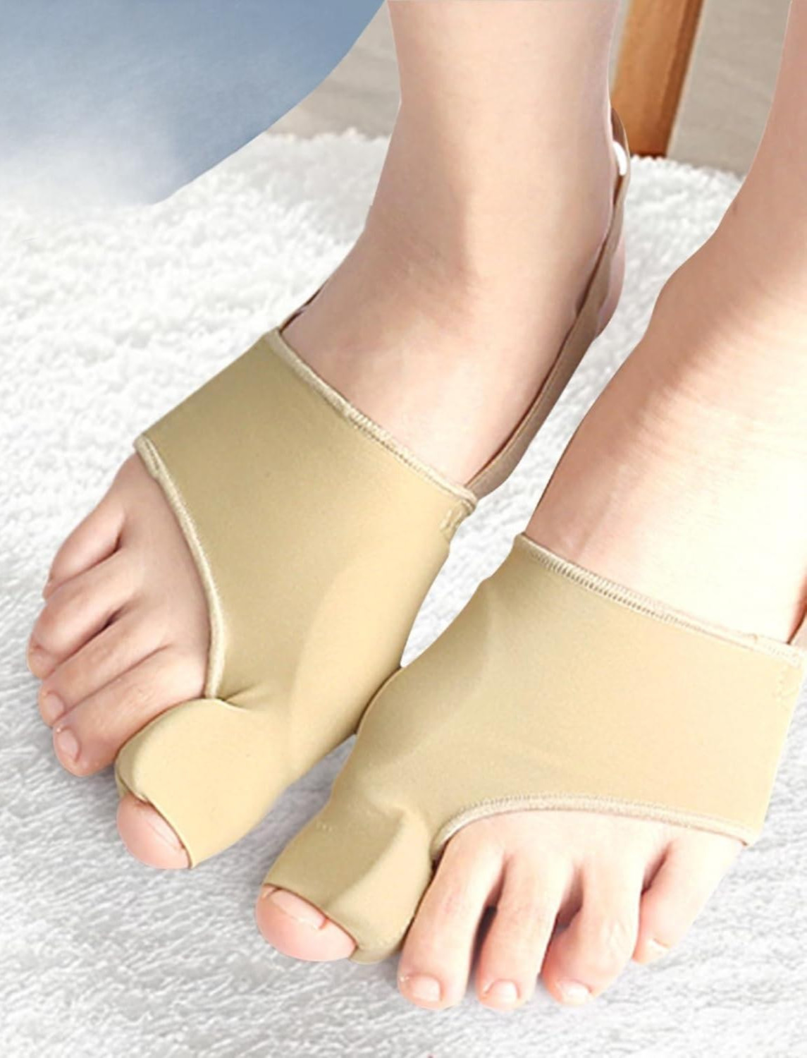 DFQ 2 Pcs Bunion Corrector Split for Women & Men Big Toe Straightener Beige NEW
