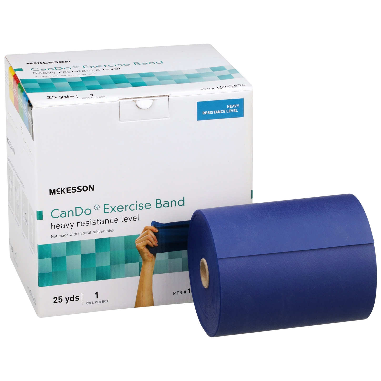 McKesson CanDo Exercise Resistance Band Blue Heavy Resistance 5″ x 25 Yd 1 Each