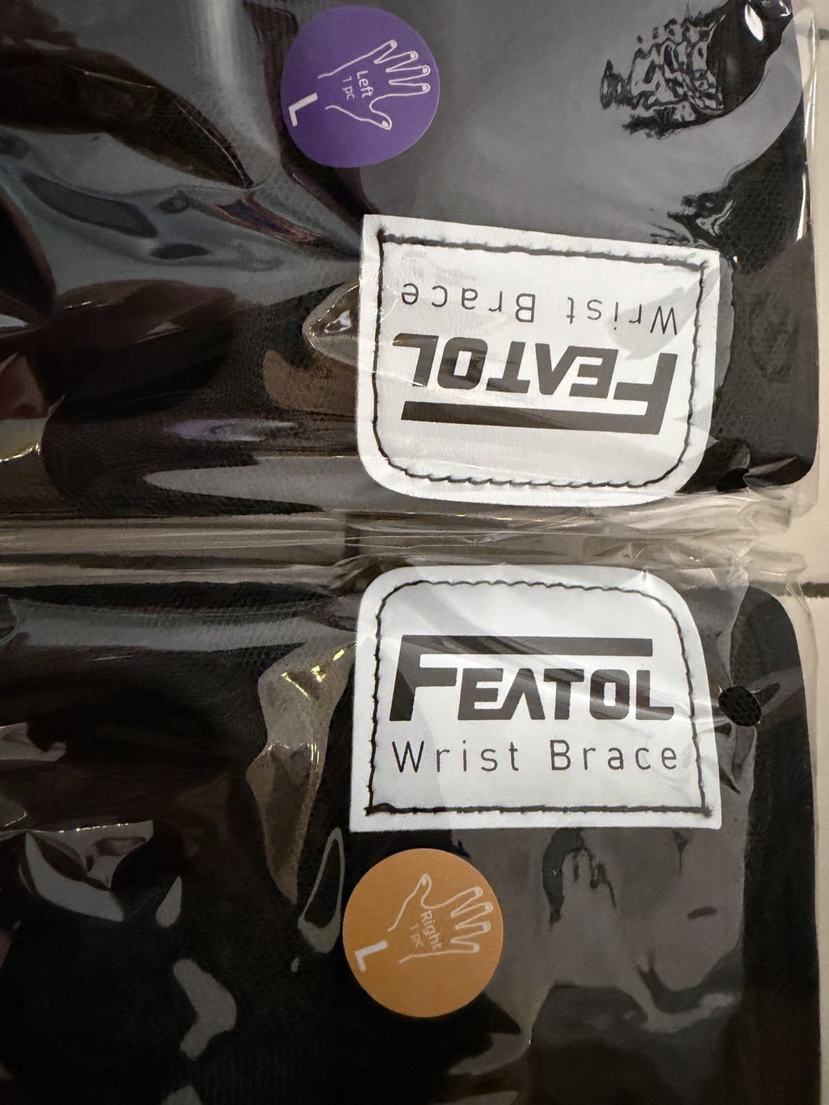 FEATOL Wrist Brace for Work, Black Size L 2 Pack Left & Right Unisex