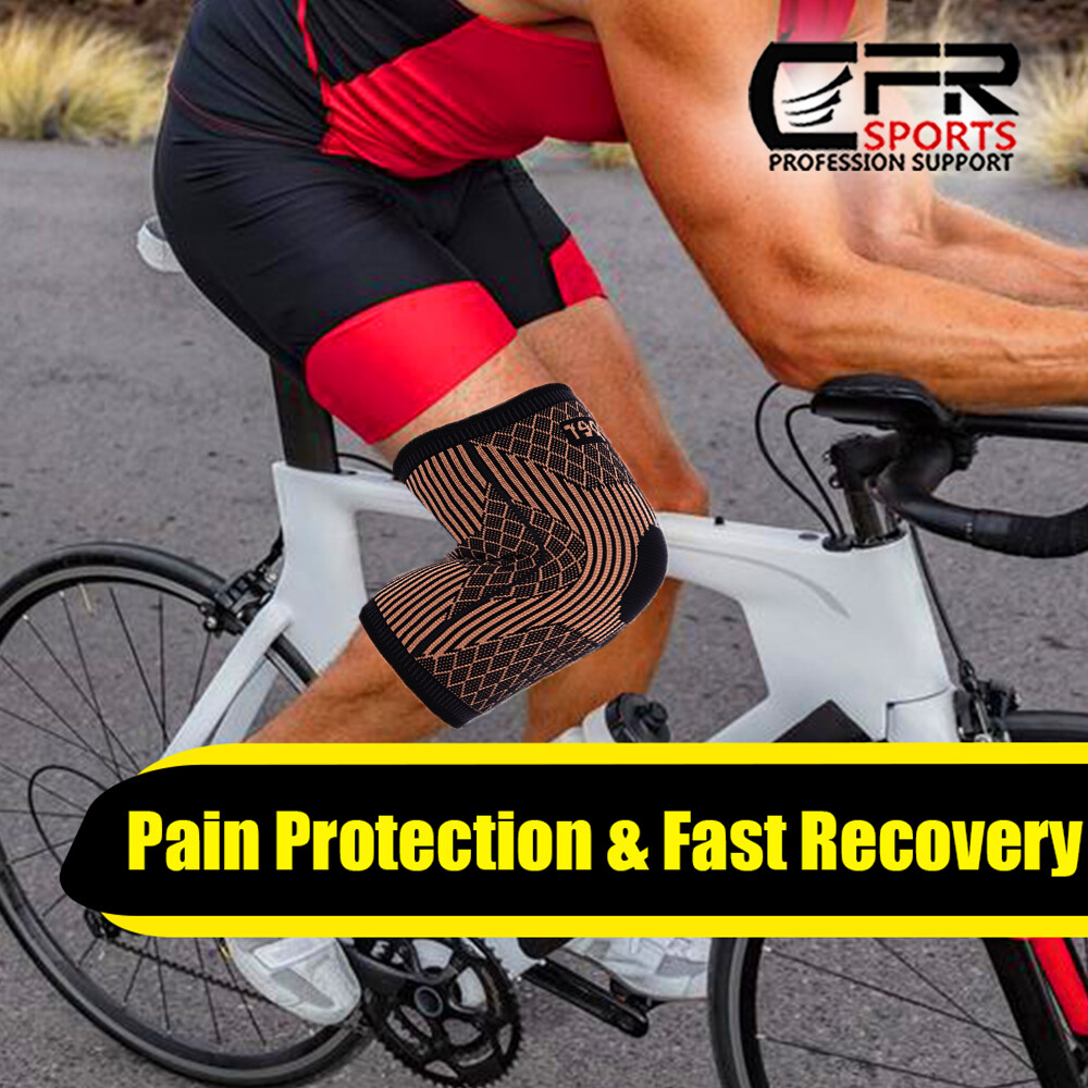 Copper Knee Support Compression Sleeve Brace Sport Patella Joint Pain Arthritis