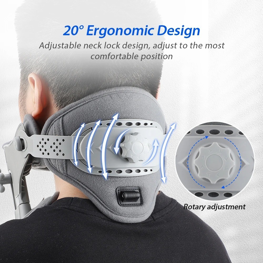 Heated Neck Traction Device Inflatable Cervical Collar Pain Relief Support