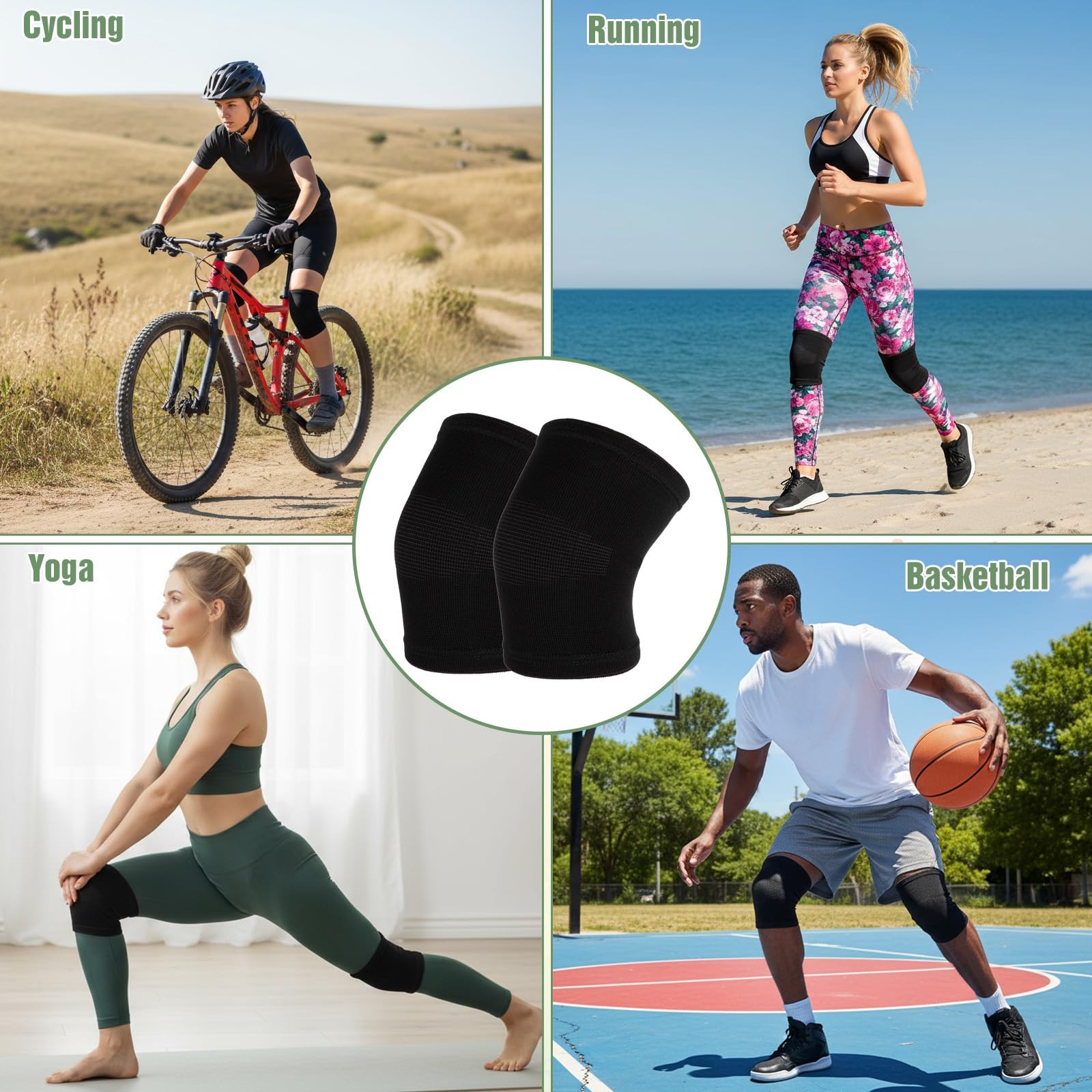 Kids Knee Brace Sleeve, 1 Pair Youth Knee Compression Sleeve Breathable Child…