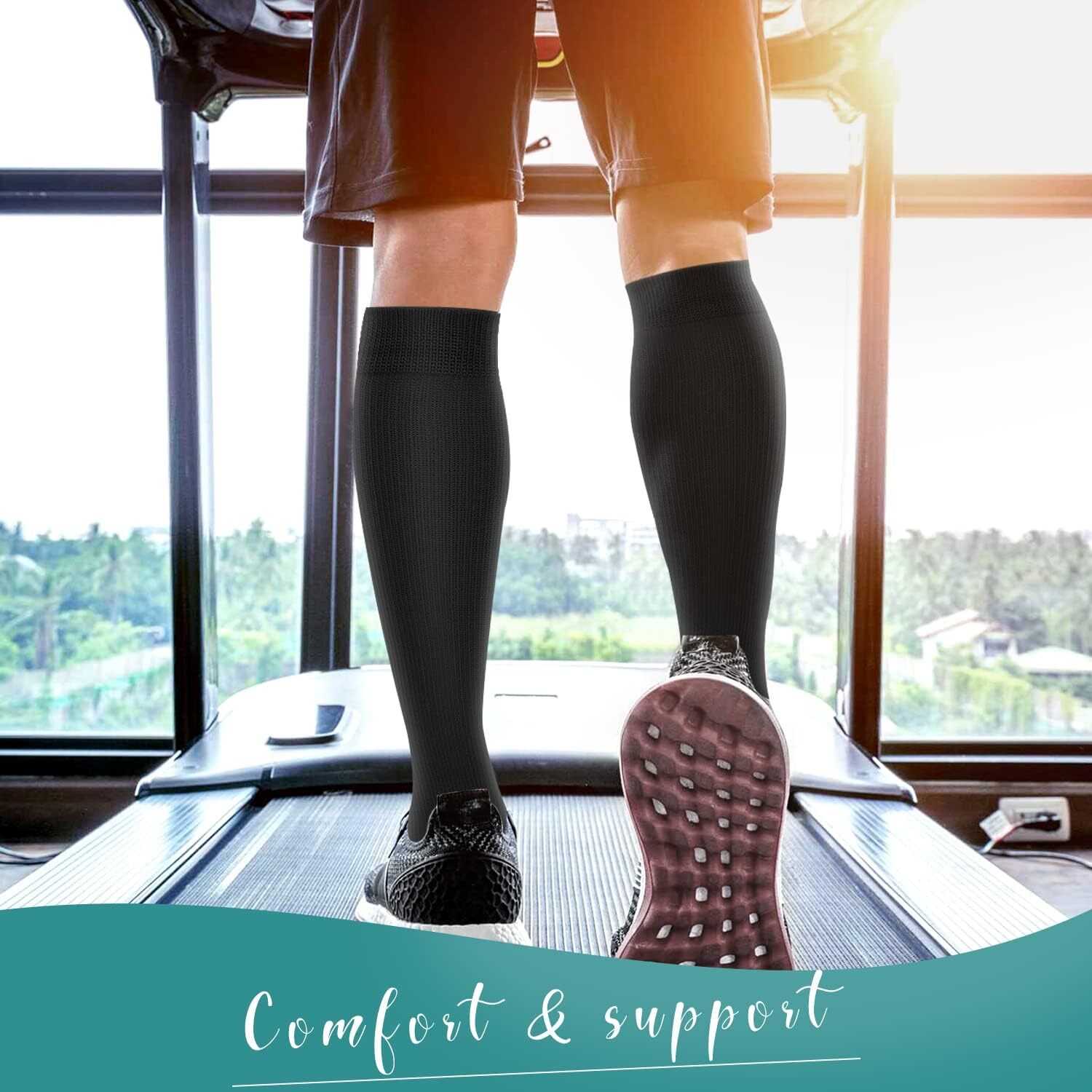 3 Pairs Compression Socks for Women&Men Circulation Knee High Stockings