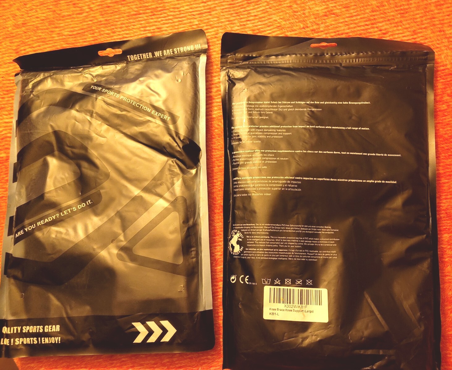RACBEUK Large SPORTS KNEE SUPPORT Open PETELA Joint Stability Protection Blk NEW