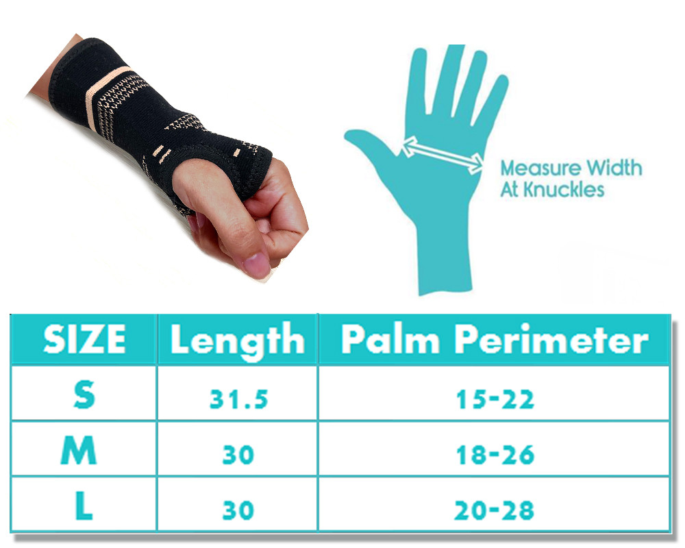 Copper Arthritis Compression Gloves Hand Wrist Support Joint Pain Relief Sports