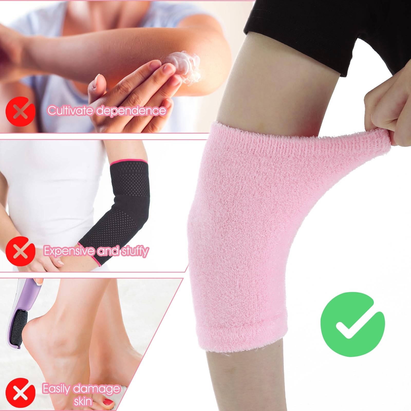 Gjinxi 1 Pair Gel Elbow Sleeves for Women, Soft Gel Elbow Pads for SPA Moistu…