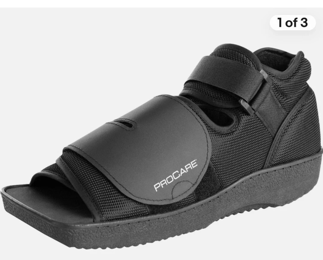 ProCare Squared Toe Post-Op Shoe, Adjustable, Small, Black