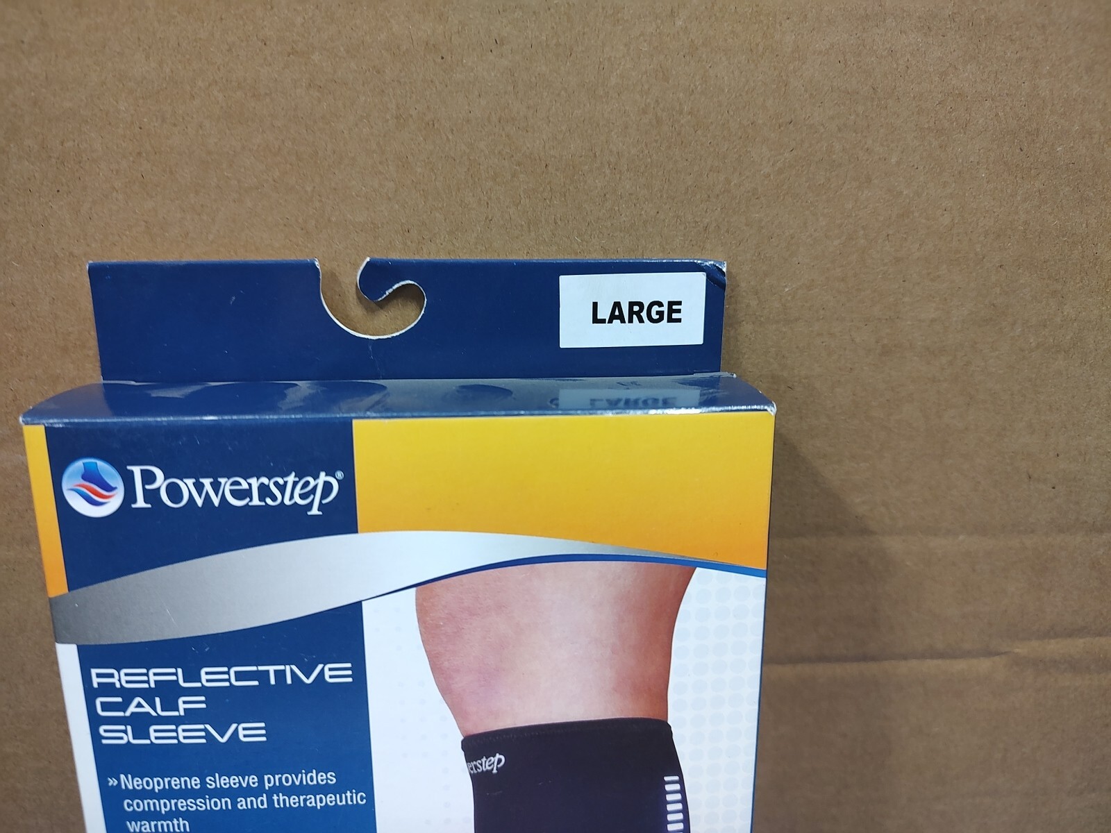 PowerStep Reflective Calf Sleeve Black – 7150-10LG, Black,Large