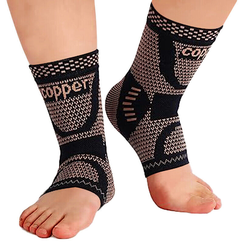 Copper Infused Ankle Support Compression Sleeve Men Women，for Foot Pain Relief