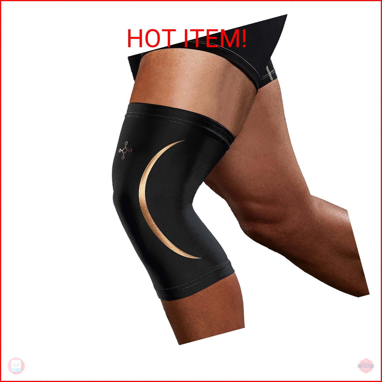 Tommie Copper Knee Compression Sleeve (L/XL, Black), 15-20 mmHg, 4D Stretch & No