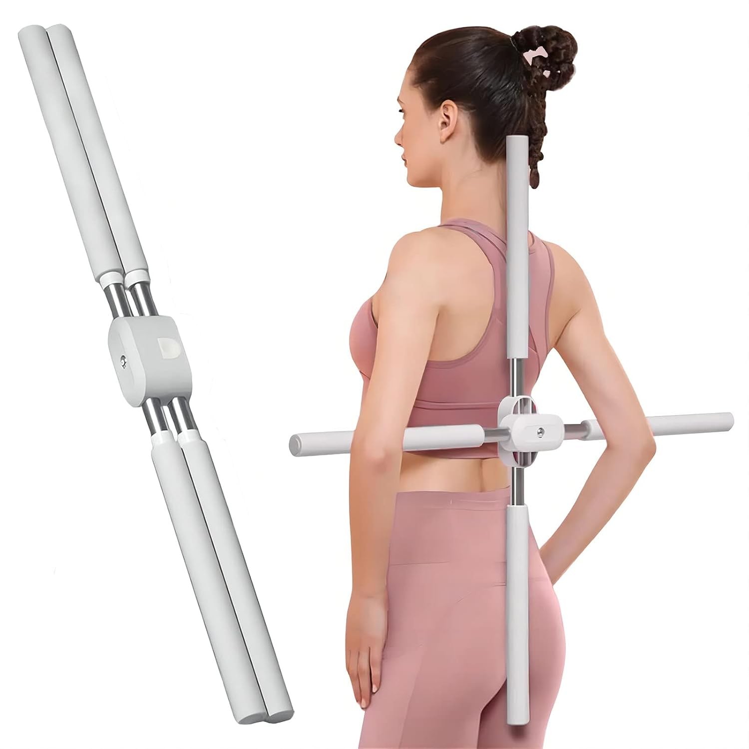 Back Brace and Posture Corrector for Women Men, Adjustable One Size, Gray
