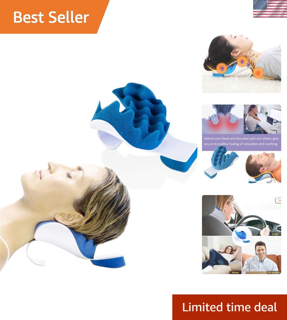 Chiropractic Cervical Pillow with U-Shaped Design for Neck & Shoulder Support