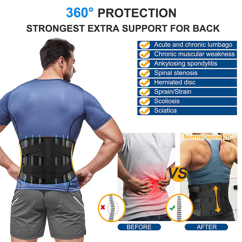 Lower Back Brace Lumbar Support Corrector Belt Pain Relief Compression Bone Band