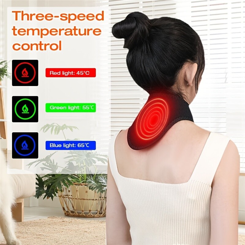 Electric Heating Neck and Shoulder Warmer with 3 Temperature Settings, Vibration