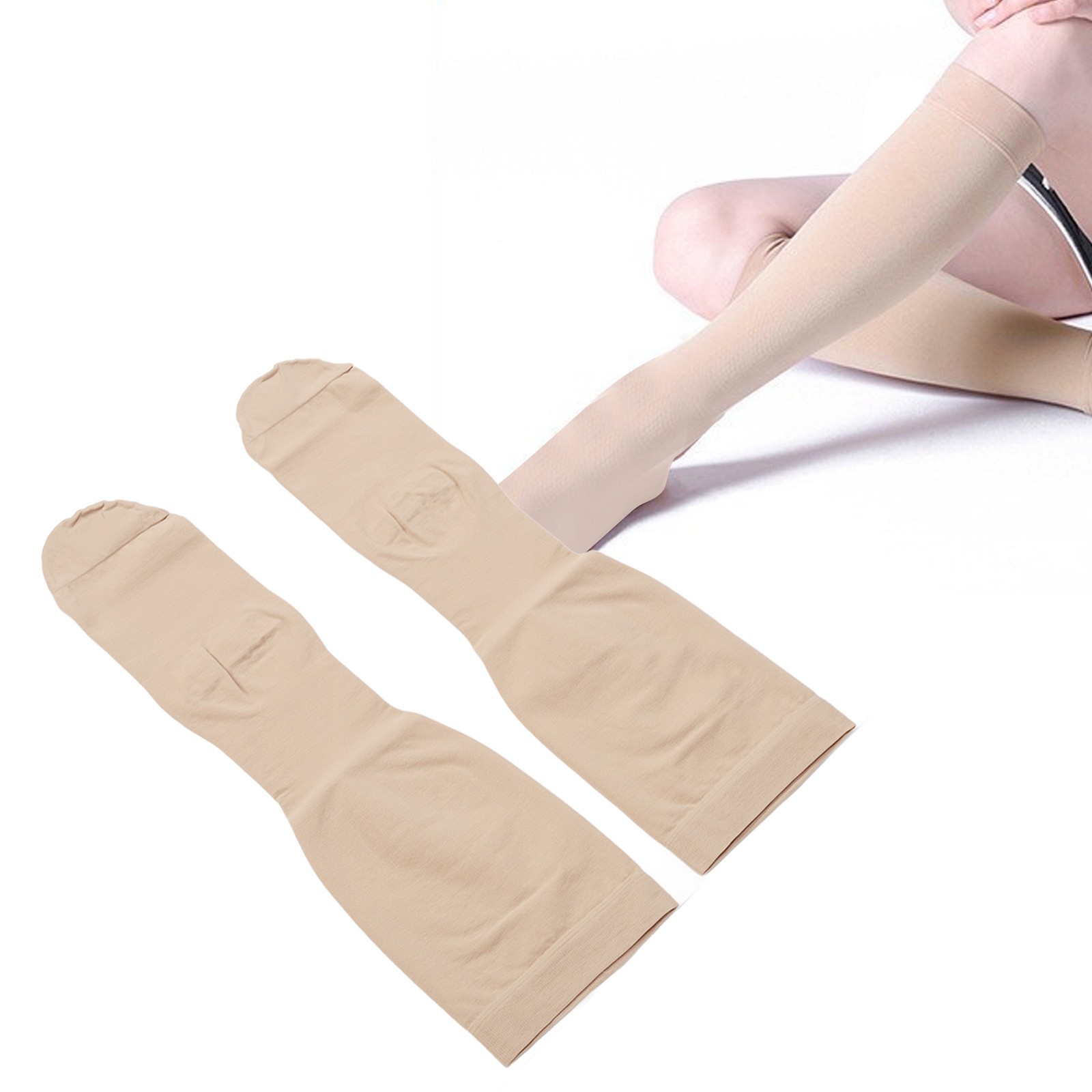 5 Pair Knee High Compression Socks For Varicose Vein Support Easy To Use