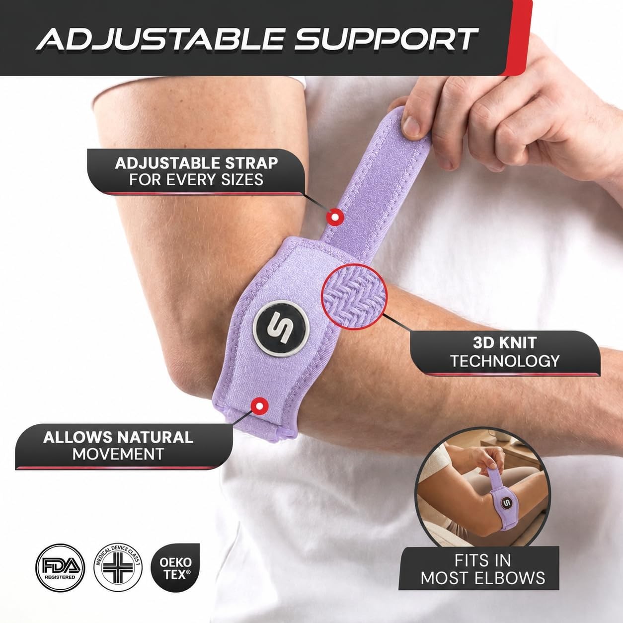 Sleeve Stars Tennis Elbow Brace for Men & Women Tendonitis Strap Golfers Support
