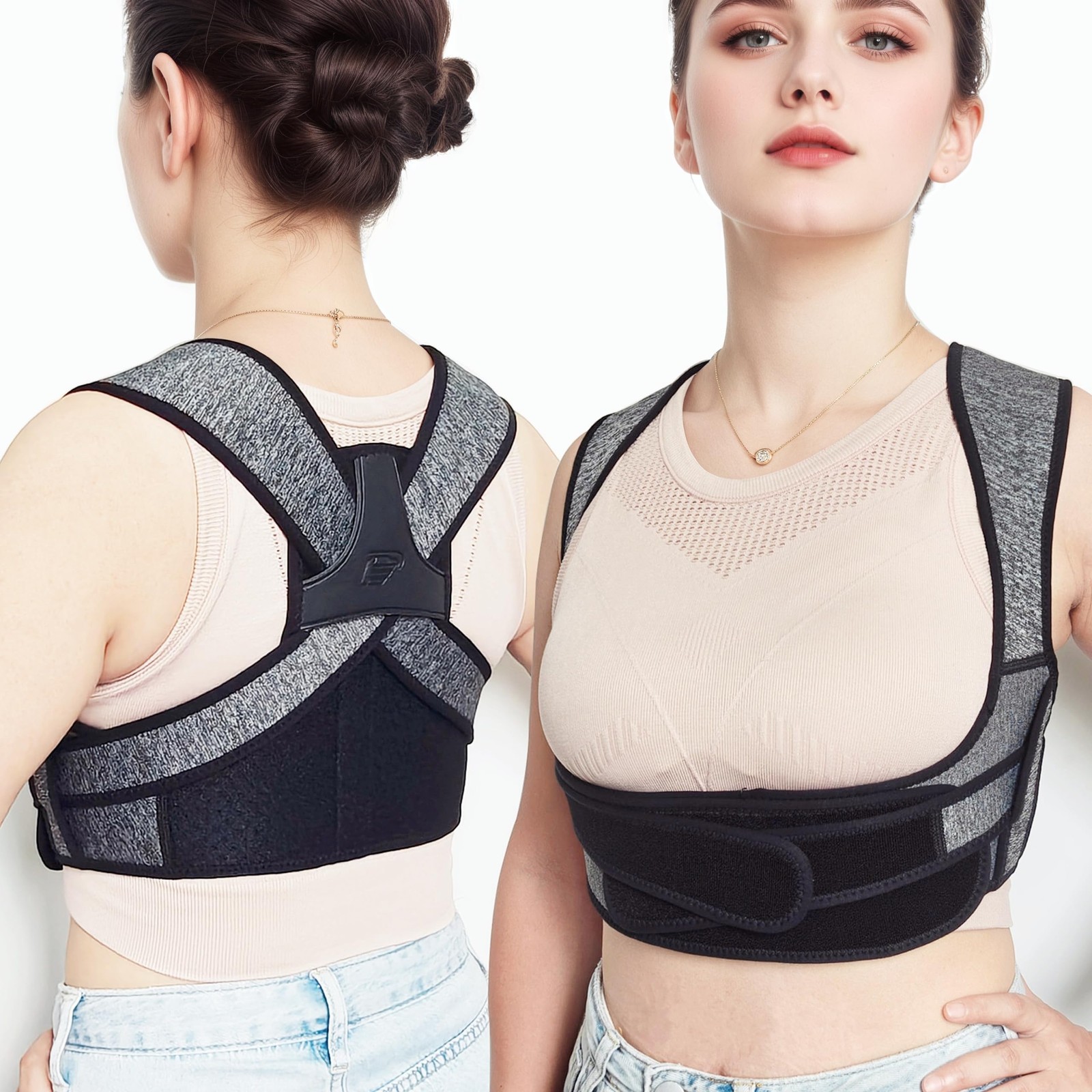 CMCOOPLX Posture Corrector for Women-Invisible Large, Gray And Black