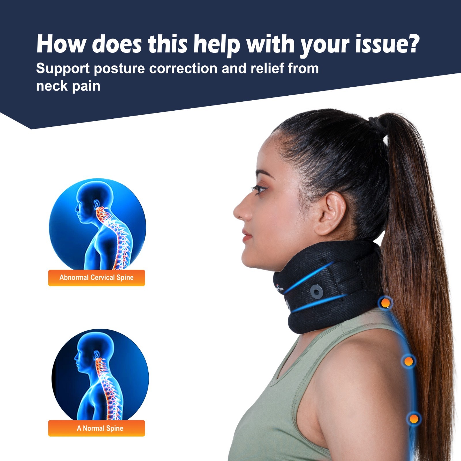 Adjustable Neck Brace Support Wrap Soft Foam Cervical Collar Neck Pain Relief