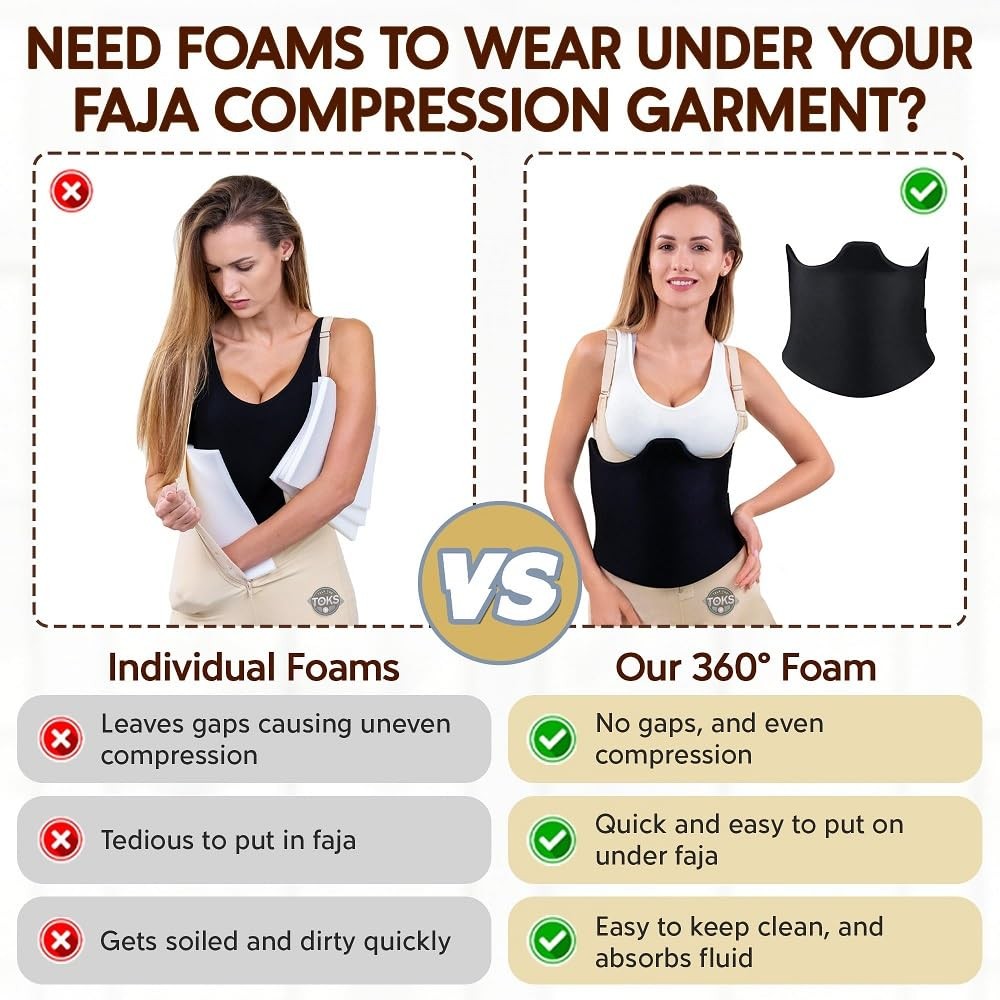 Talk the Toks S2300 360 Lipo Foam Wrap Around Tummy Tuck Binder – Large