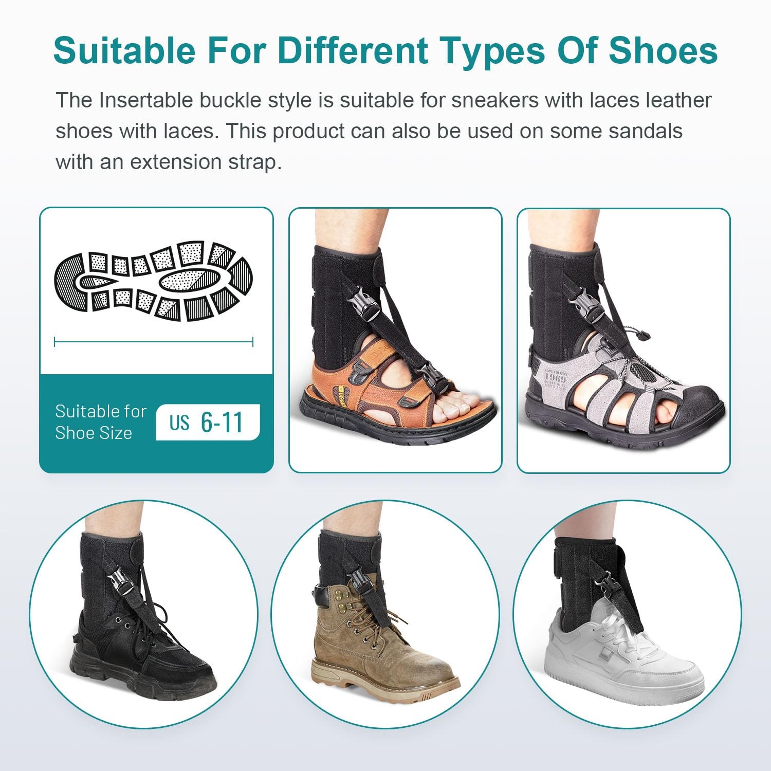 Foot Drop Brace for Walking Lifting Shoes, Drop Foot AFO Brace Help Raise Shoes,