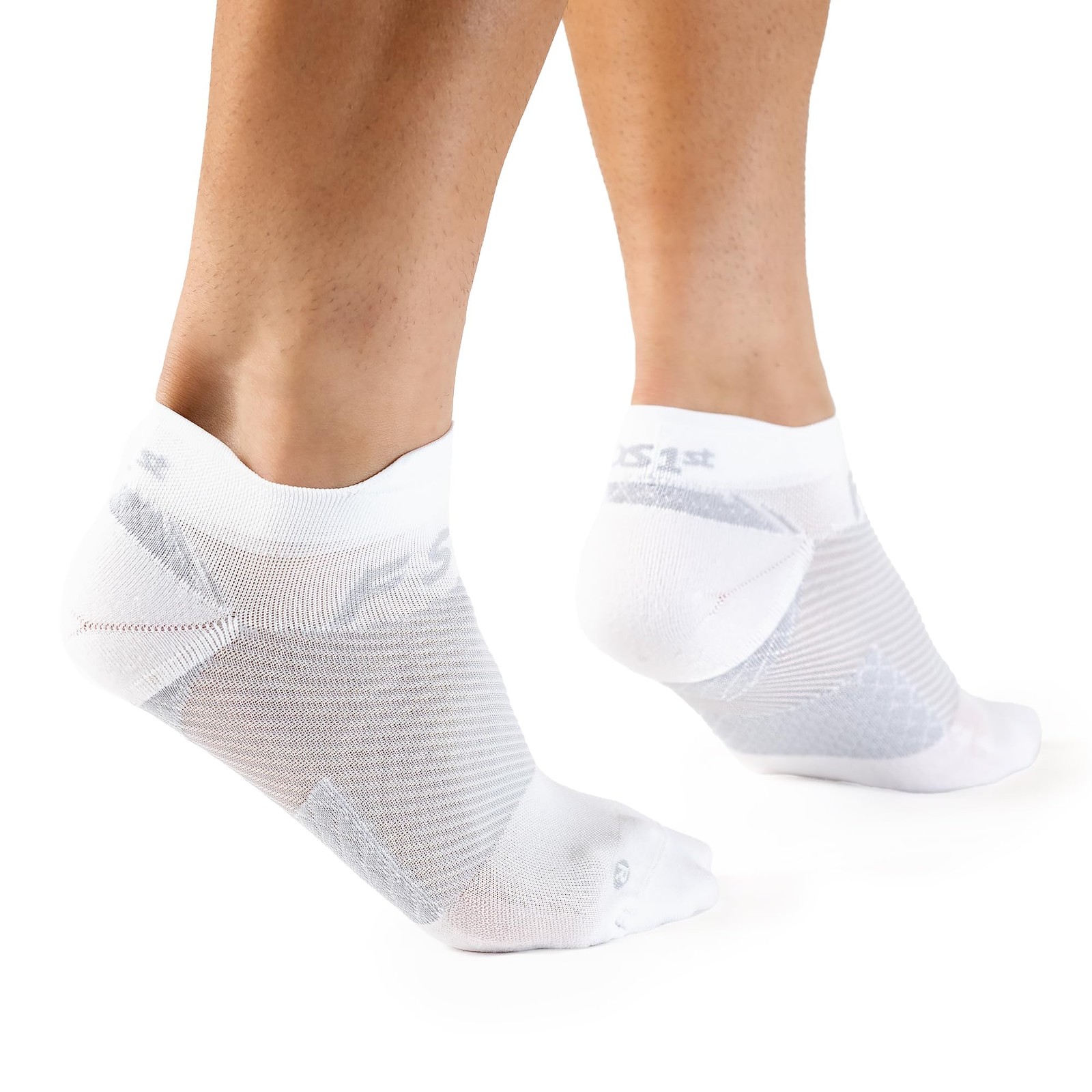 FS4 Orthotic Plantar Fasciitis Compression Socks Men Women White Medium 1 Pair